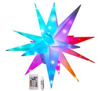 HTU-Compatible LED Christmas Tree Topper - 25/40/50/60CM Moravian Star With APP Remote Control, Color Changing, USB Powered for Indoor/Outdoor Decoration