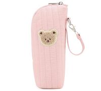 HTU Cute Bear Water Bottle Thermal Storage Pouch with Handle Aluminum Foil Portable Thermal Bottle Bag for Travel Outgoing Walking Camping Picnic (Pink)