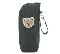 HTU Cute Bear Water Bottle Thermal Storage Pouch with Handle Aluminum Foil Portable Thermal Bottle Bag for Travel Outgoing Walking Camping Picnic (Green)