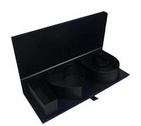 HTU Empty Flower Gift Box with I Love U Design Cardboard Letter Shaped Fillable Flower Box for Valentine Day Anniversary Romantic Occasions (Black) (Black Style 2)