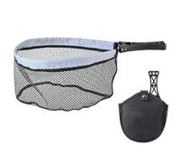 HTU Fly Fishing Landing Net with Tackle Bag Landing Net for Men (Straight Handle) (B)