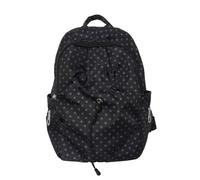 HTU Girls Soft Nylon Preppy Knapsack With Multi-Compartment Lightweight Campus Schoolbag With Double Zipper Simple Polka Dot Rucksack Outdoor Travel Dating Backpacks (Black)