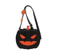 HTU Halloween Pumpkin PU Crossbody Bag for Women Devil Shoulder Bags with Adjustable Strap Horror Handbags for Party Travel Shopping Daily Use (Style B) (Black Yellow 210 * 170 * 80)