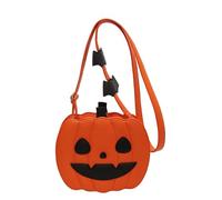HTU Halloween Pumpkin PU Crossbody Bag for Women Devil Shoulder Bags with Adjustable Strap Horror Handbags for Party Travel Shopping Daily Use (Style C) (Brown 210 * 170 * 80)
