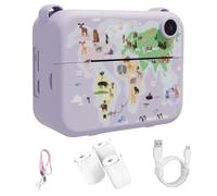 HTU Instant Print Camera Child Selfie Camera Toy with 3 Rolls Photo Paper Instant Camera Toddler Camera Mini Thermal Printer Gifts for Girls Boys Birthday Holiday Travel