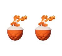 HTU Interactive Dog Ball Toy, Automatic Electric Rolling Ball with Rope, Dog Stimulation Toy, 3 Modes Rechargeable To Keep Them Busy Suitable for Small and Medium Breeds-Orange-2PCS