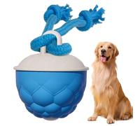 HTU Interactive Dog Ball Toy, Automatic Electric Rolling Ball with Rope, Dog Stimulation Toy, 3 Modes Rechargeable To Keep Them Busy Suitable for Small and Medium Breeds-Blue-2PCS