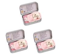 HTU Little Pocket Bear Hug, Cute Stuffed Animal Doll, Cotton Filled Mini Cartoon Teedybear Doll, Lightweight Soft Bear Plush Dolls Gift for Women Friend-White-3PCS