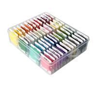 HTU Multi-Color Embroidery Yarn with Transparent Storage Box Cross Stitch Supplies Sewing Embroidery Thread Set for Halloween Christmas Mothers Day (50)