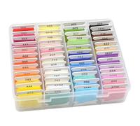 HTU Multi-Color Embroidery Yarn with Transparent Storage Box Cross Stitch Supplies Sewing Embroidery Thread Set for Halloween Christmas Mothers Day (50)