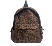 HTU Nylon Leopard Large Capacity Laptop Backpack 15.4 Inch Casual Travel Daypacks for Girls Vacation Shopping Daily Use (Khaki)