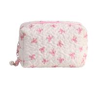 HTU Nylon Quilted Makeup Bag Large Capacity Toiletry Organizer Bag with Zipper Travel Cosmetic Bag Birthday Gifts for Girls Women (Style 6)