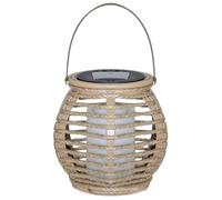 HTU Outside Big Rattan Solar Light IP44 Waterproof Hanging/Standing Solar Powered Decorative Light with Handle Rattan Weaving Solar Garden Lantern for Yard Garden Home Decoration