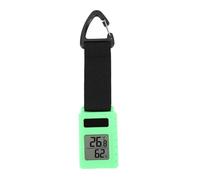 HTU Portable Digital Small Hygrometer Thermometer, Backpacking Hiking Travel Thermometer with Carabiner Clip, Mini Thermometers Ultra Light 30g, Travel Mountaineering Vehicle Pendant Keychain-Green