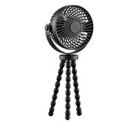HTU Portable Home Outdoor Small Fan USB Charging 2000mAh Table Outdoor Cooler Neck Fan 3 Speeds Small Desktop Folding Fan Outdoor Baby Stroller Handheld Fan