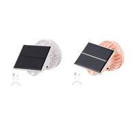 HTU Portable Mini Fans with Dual Power Compac, Personal Cooling Device with Solar Energy for Tents Hiking Power Outage Emergency Use-White+Pink