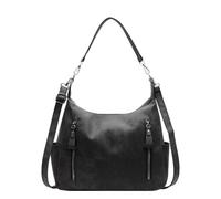 HTU PU Leather Leisure Crossbody Bag Large Capacity Tote Simple Shoulder Bag (Black)