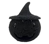 HTU Pumpkin Lantern Tea Light Candle Holder Witchlight Keeper Halloween Knitted Pumpkin Knitted Pumpkin Statue for Home Mantel Tabletop Shelf Party Decorations