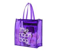 HTU PVC Transparent Handbag Clear Large Capacity Clutch Waterproof Shoulder Tote Shopping Summer Beach Outdoor Parts (Purple)
