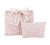 HTU Quilted Bible Carrying Case Large Capacity Bible Sleeve Book Covers with Bow Lightweight for Shopping Travel Car Women Books Lover Gifts (Pink) (style2)