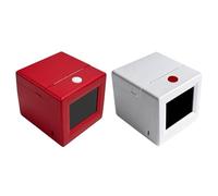 HTU Smart AI Voice Sticker Printer Box with Display, AI Sticker Printer for Home Office Study & DIY Projects, 5 Rolls Paper Included-red+white