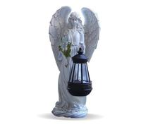 HTU Solar Powered Angel Statue Light Waterproof Decorative Angel Figurine Lantern Auto On & Off Fairy Figurine Decor Lamp for Outdoor Garden Decor
