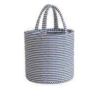 HTU Striped Laundry Basket with Handles Lightweight Storage Bucket