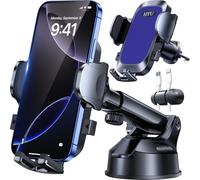 HTU Super Strong Suction Phone Holder for Cars, 3-in-1 Dashboard Windscreen Vent Car Phone Holder with 360° Rotation, Compatible with iPhone 16 Pro Max & Samsung S25/S24 Ultra, Light Blue