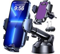 HTU Super Strong Suction Phone Holder for Cars, 3-in-1 Dashboard Windscreen Vent Car Phone Holder with 360° Rotation, Compatible with iPhone 16 Pro Max & Samsung S25/S24 Ultra (Lilac Purple)