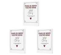 HTU THIS IS WHY YOU'RE MINE, Keepsake Book for Couples, Couples Love Story Journal, Meaningful Gifts for Beloved Boyfriend Girlfriend-3PCS