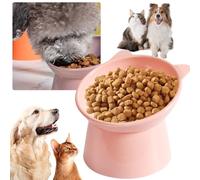 HTU Tilted Cat Food Bowl Elevated Cat Bowl Ergonomic Raised Cat Food Bowl Anti Vomiting Plastic Feeding Bowl for Flat- Faced Cats