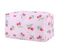 HTU Toiletry Organizer Bag Strawberry Lemon Pattern Clutch Purse Toiletry Bag Cute Travel Bag Storage Bag Portable for Women Girls (Style 1)