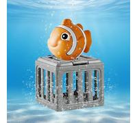 HTU Water Swimming Dive Pool Game, Summer Pool Diving Toys with Fish Box, Floating Animals Bath Toy Play Set for Boys Girls Fun Outdoor Beach Party Gift-Clownfish
