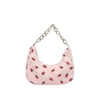 HTU Women Crescent Bag Strawberry Hobo Bag W/Chain Handbag for Work (White)
