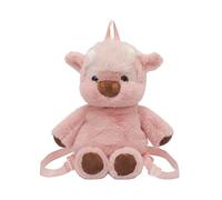 HTU Women Cute Plush Backpack Large Capacity Soft Plush Bag with Adjustable Strap Plush Animal Bags for Boy & Girl Everyday Travel & Nursery Companion (Pink 400 * 200 * 100)