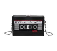 HTU Women Luxury Retro Bag Radio Shape Vintage Satchel Bag PU Leather Tape Recorder Print Ladies Daily Commute Bag