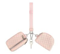 HTU Women Multifunctional Wristlet Wallet with Strap Stylish Zippered Card Case Waterproof Portable Lanyard Card Wallet for Daily Running/Yoga/Exercise (Pink) (Style 3)