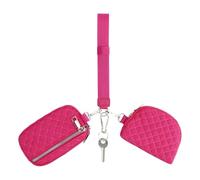 HTU Women Multifunctional Wristlet Wallet with Strap Stylish Zippered Card Case Waterproof Portable Lanyard Card Wallet for Daily Running/Yoga/Exercise (Rose Red) (Style 6)