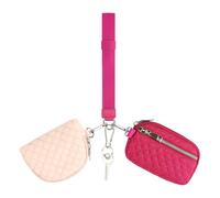 HTU Women Multifunctional Wristlet Wallet with Strap Stylish Zippered Card Case Waterproof Portable Lanyard Card Wallet for Daily Running/Yoga/Exercise (Red) (Style 1)