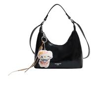 HTU Women PU Leather Crossbody Bag with Adjustable Strap Underarm Purse with Zipper Top Handle Bag for Daily Office Work Outing Social Occasions (black) (A Black)