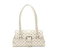 HTU Women PU Leather Polka Dot Stud Shoulder Bag Large Capacity Dot Pattern Armpit Pouch Lightweight Sweet Long Handle Tote Purse Daily Shopping Dating Shoulder Bags (White 295 * 140 * 75)