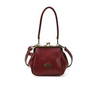 HTU Women PU Leather Shoulder Bag Kiss Lock Crossbody Bag for Daily Life (Wine Red)