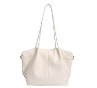 HTU Women PU Leather Shoulder Bag Large Capacity Underarm Bags Solid Color Top-Handle Bags for Travel Shopping Work Outing Social Occasions (White)