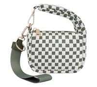 HTU Women PU Leather Woven Pebbled Handbag Large Capacity Checkerboard Pattern Crossbody Bag Lightweight Versatile Satchel Purse Daily Shopping Dating Shoulder Bags (Green and White) (Style 6)