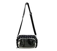 HTU Women Star Pattern Shoulder Bag Large Capacity Versatile Ita Tote Bag Lightweight Pin Display Ita Pouch Daily Shopping Dating Crossbody Bags (Black)