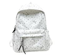 HTU Women Stylish Student Schoolbag Large Capacity Lightweight Preppy Knapsack Side Zipper Casual Solid Color Book Bags Women Outdoor Travel Trip Backpack (Black)