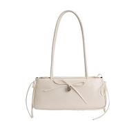 HTU Women Underarm Bag Korean Style PU Shoulder Purse Sweet Bowknot Single Oulder Bag Long Strap for Party and Daily (White)