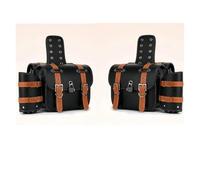 HTUHBCX Saddle Bags Universal Motorcycle Saddlebag Throwover Saddlebags PU Leather with Cup Side Gear Bag Motorcycle Saddlebags(2 psc Brown)
