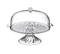 HTUK Cake Stand and Box - Large Crystal Cake Box with Lid, Cupcake Holder, BPA-Free