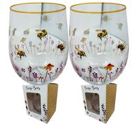 HTUK Elegant Cocktail Glass Tumblers Busy Bees Stemless Gin Tumbler Set Gin Cocktail Glass Tumbler 2 Pack - Perfect for Gin, Cocktails, and Everyday Drinks